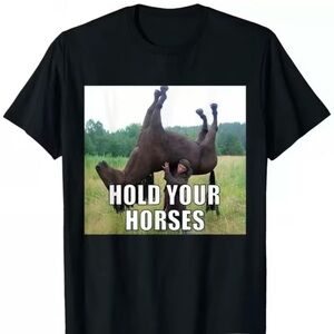 Black Graphic T-Shirt with Humorous Print